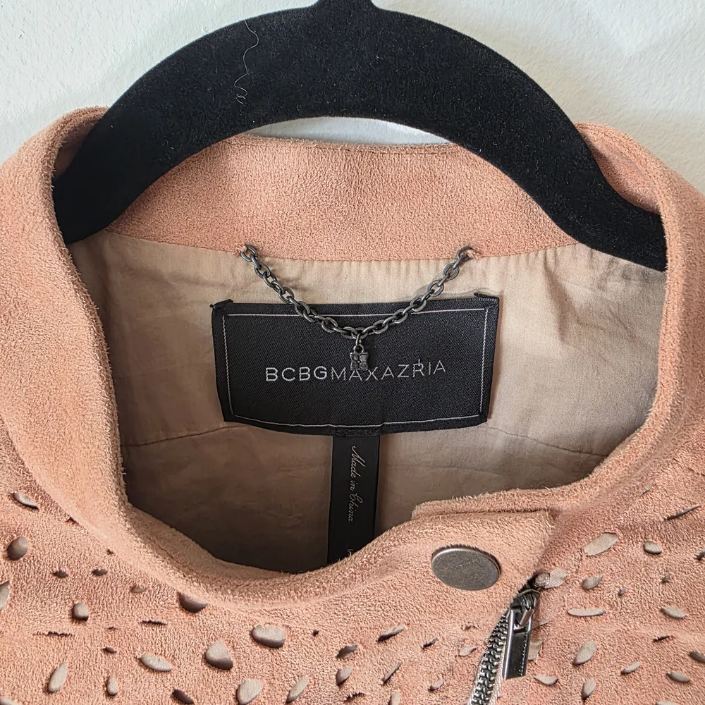BCBGMAXAZRIA – Skyler Laser Cut Faux Suede Jacket - Picture 2 of 7